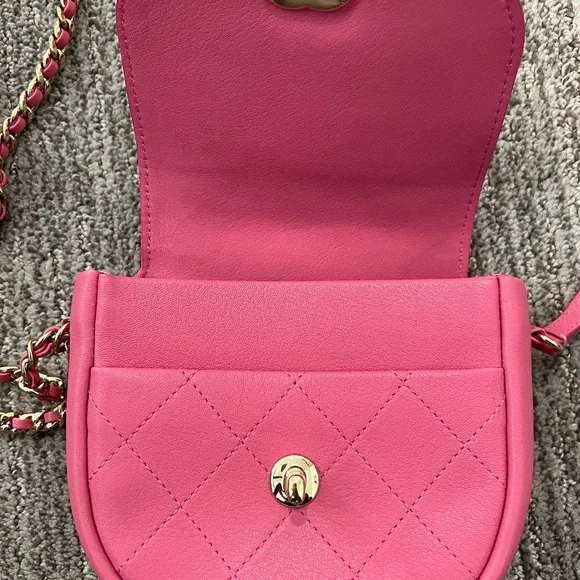 CHANEL Pink Crossbody Bag with Gold-Tone Closure - Picture 4 of 9